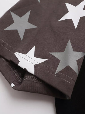 Men's Star Raglan Sleeve T-shirt in Black