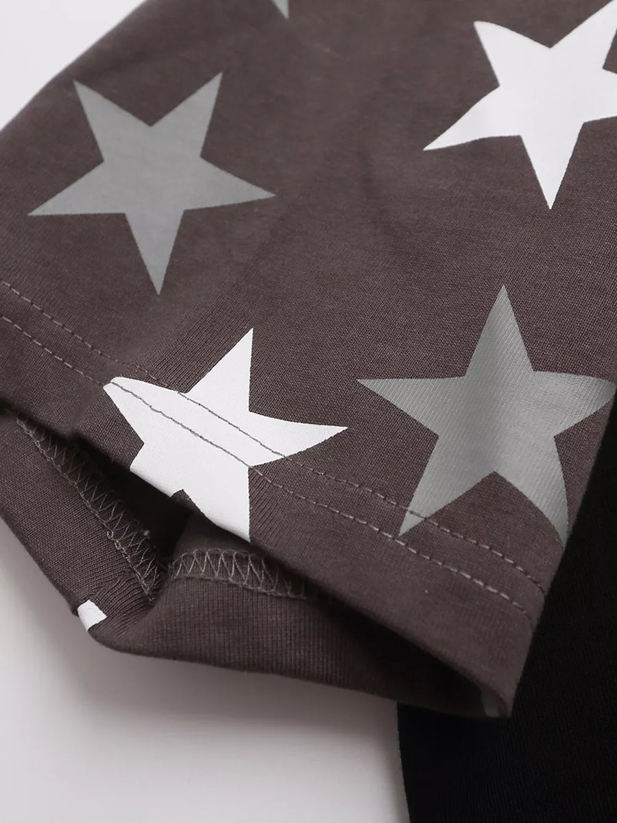 Men's Star Raglan Sleeve T-shirt in Black