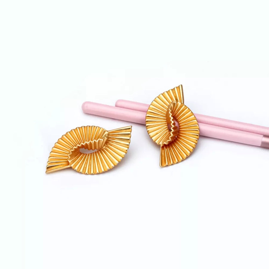 Gold earrings with 2 inches and post-back