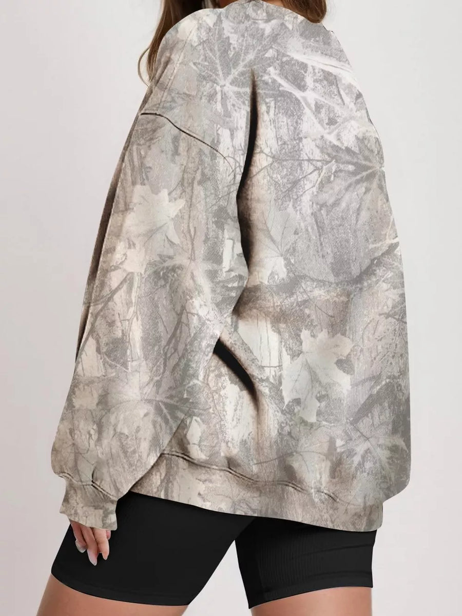 Grey sweatshirt with hip-length and pullover