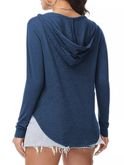 100% polyester Care instructions: Machine wash cold pullover hoodie in Purple with relaxed silhouette