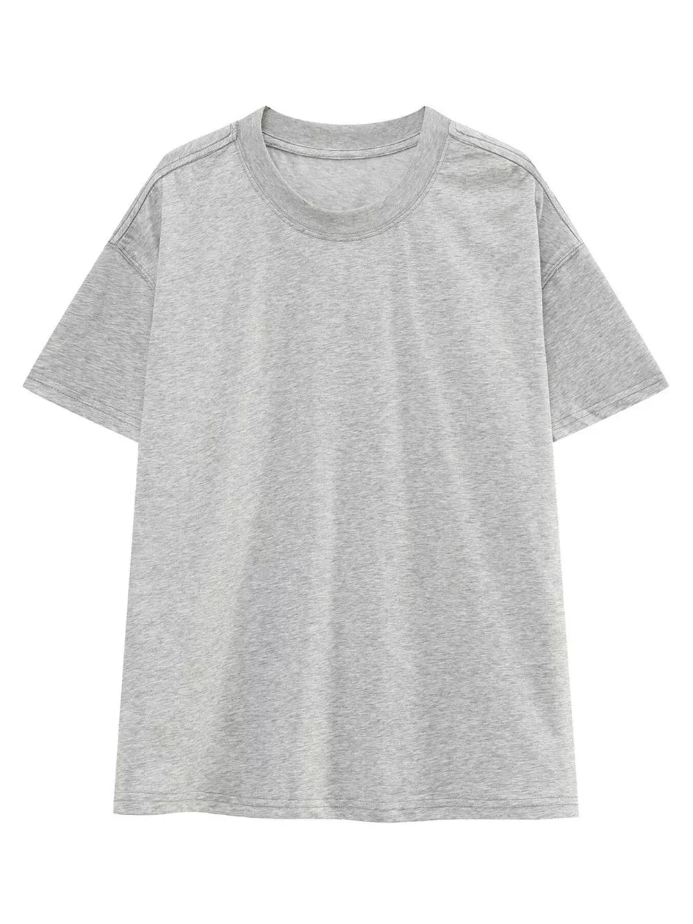 Classic relaxed fit men's cotton t-shirt in light gray with crew neck.