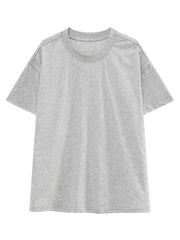 Classic relaxed fit men's cotton t-shirt in light gray with crew neck.