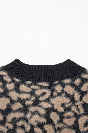 Leopard Print Knit Sleeveless Sweater Vest option 6