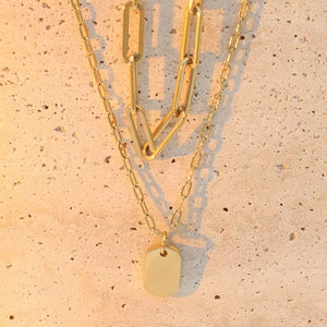 gold with necklace with double layered 9