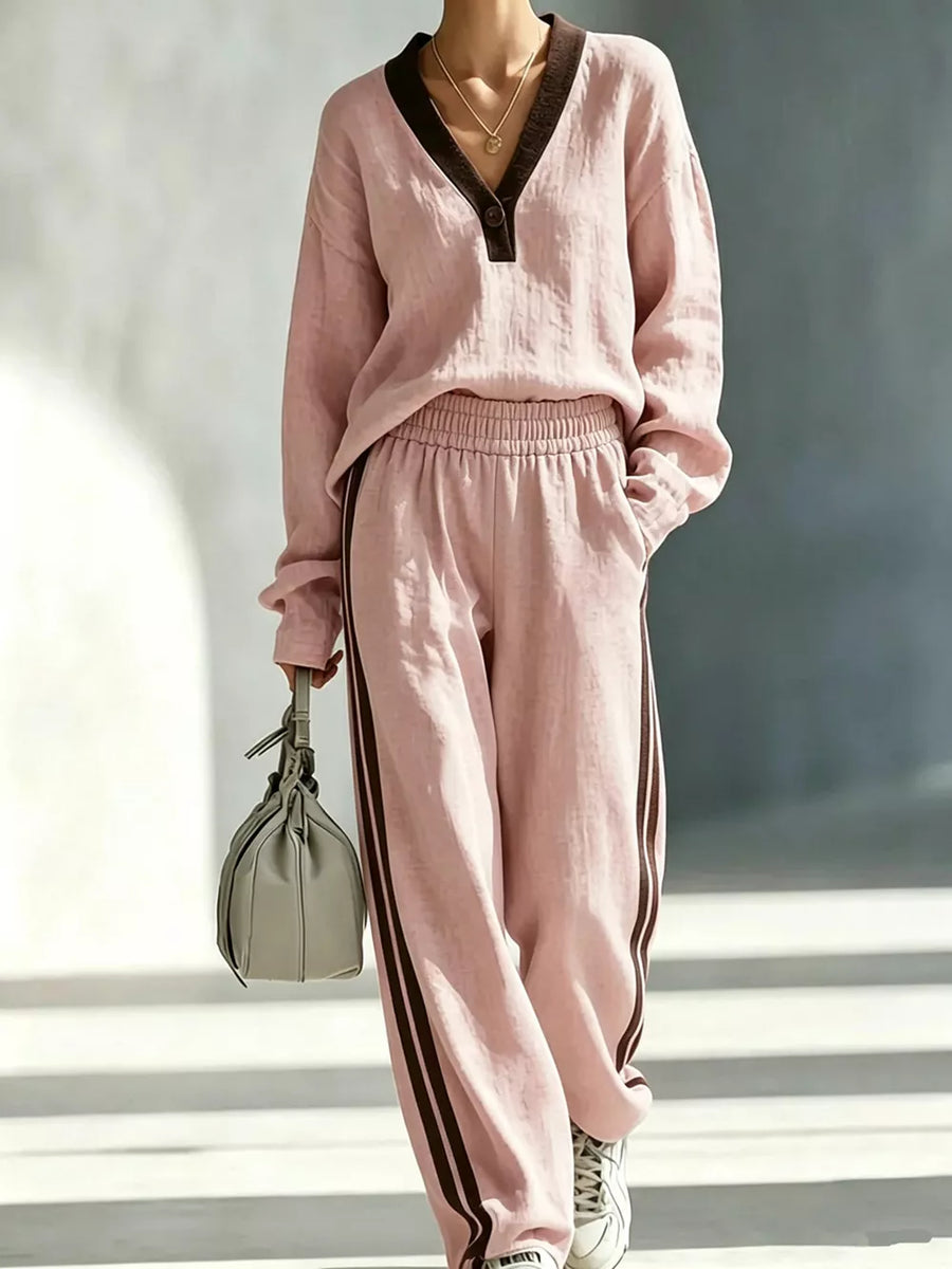 Navy lounge set with hip-length and pullover