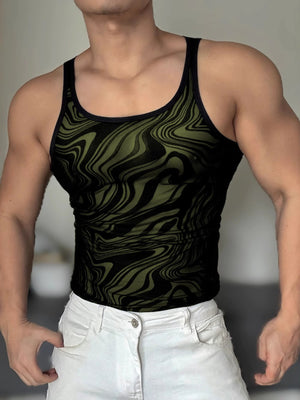 edgy tank top in Navy with scoop neck