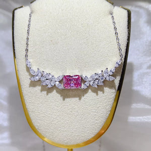 0.5 Carat Sterling Silver Floral Moissanite Necklace option 3