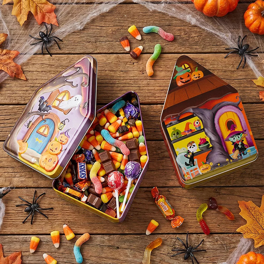 storage box in orange featuring house-shaped and house-shaped fit