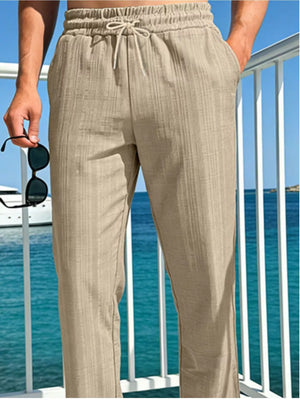 Black pants with full-length and drawstring
