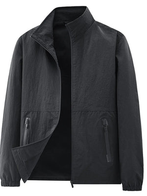Black windbreaker