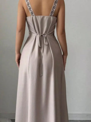 bohemian maxi dress in Light Blue with v-neck