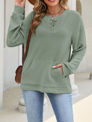 100% polyester Care instructions: Machine wash cold sweatshirt in Black with relaxed silhouette