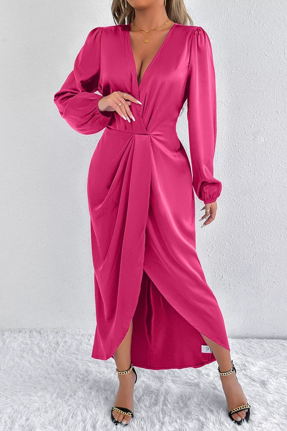 midi dress in Hot Pink