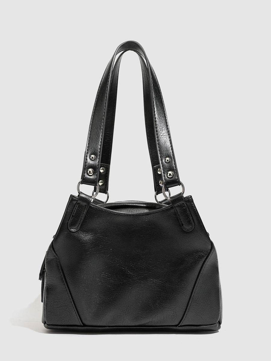 black shoulder bag with medium and zip-front