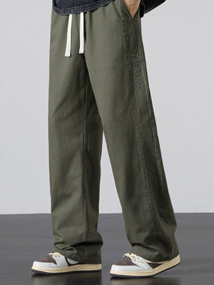 95%polyester,5%spandex Care instructions: Machine wash cold wide-leg pants in Khaki with loose silhouette