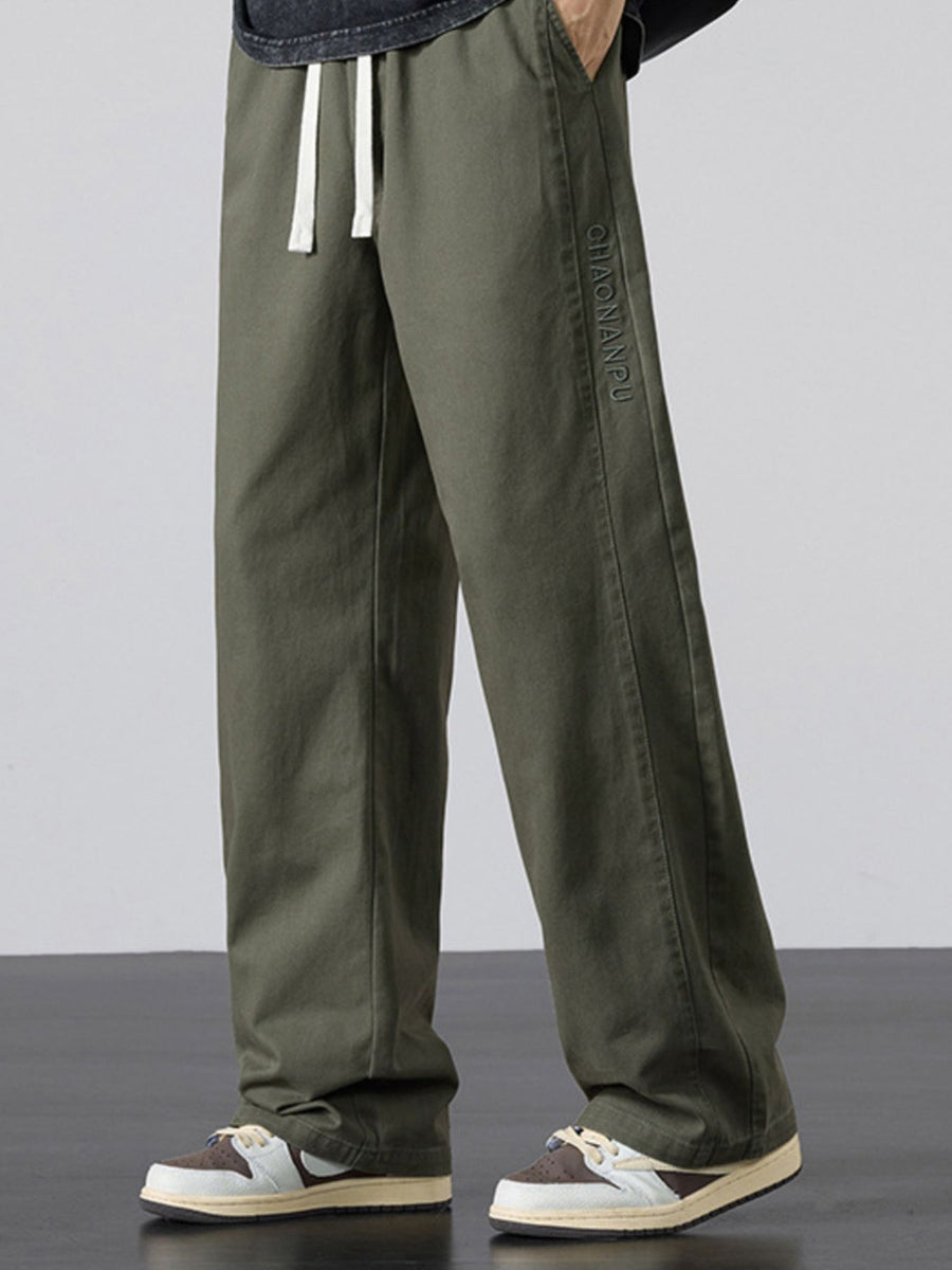 95%polyester,5%spandex Care instructions: Machine wash cold wide-leg pants in Khaki with loose silhouette