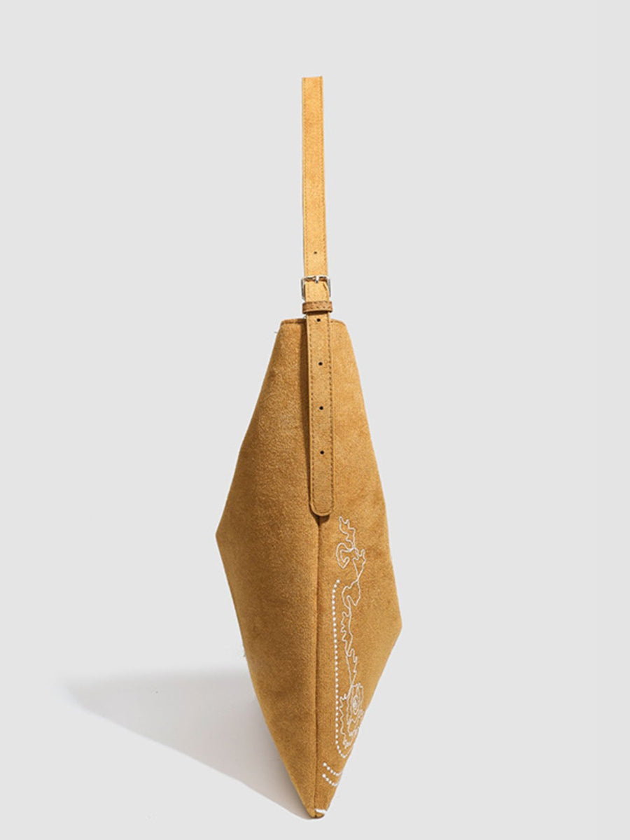handbag in Brown with embroidered and embroidered