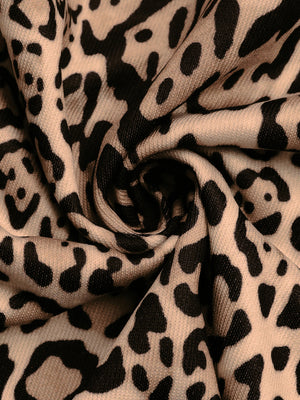 Tan Leopard Print Boxy Edge-Trim Jacket