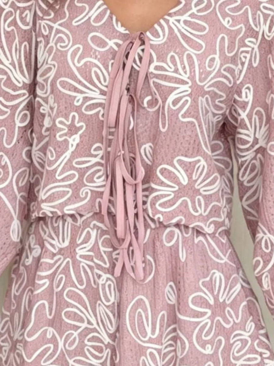 Dusty Pink relaxed lounge set with v-neck