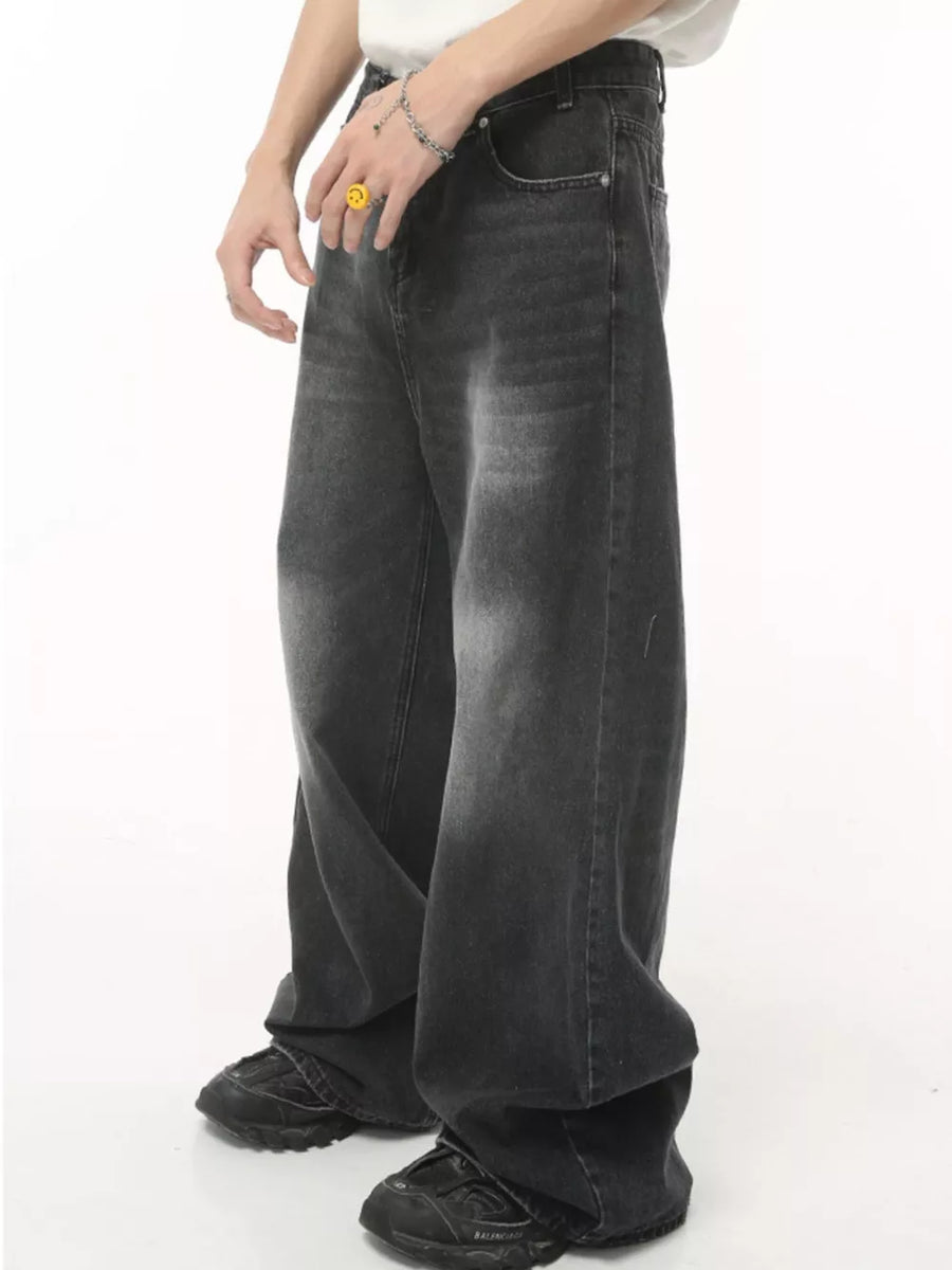 Men S Full Size Vintage Wash Wide Leg in Gray, view 13
