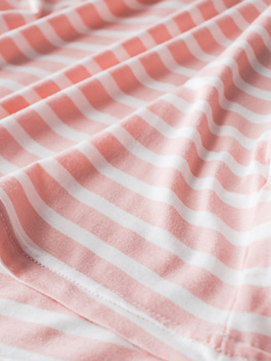 Pale Blush Striped Built-In Bra Tee