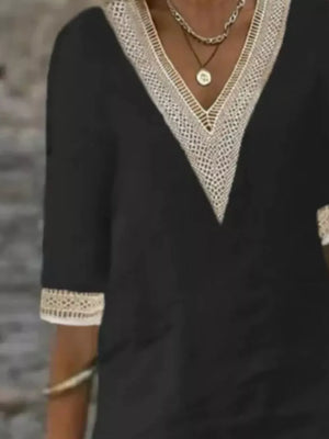bohemian midi dress in Grey with v-neck