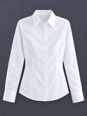 classic button-down shirt in White-Short Sleeve Anti-Gaping with collared