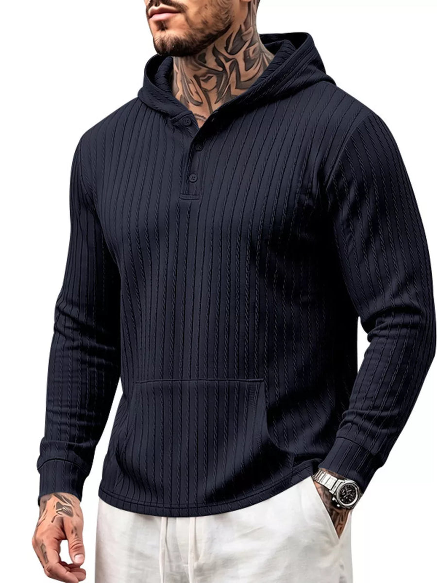 pullover hoodie in white with striped and kangaroo pocket