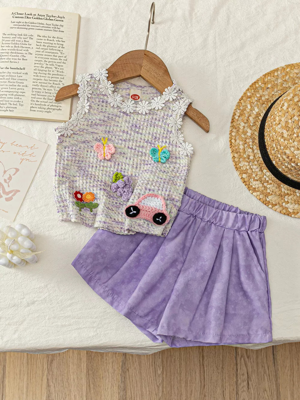 Children's Flower Sleeveless Top And Shorts Set in this colorway