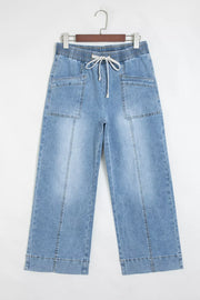 Light Blue wide-leg wide-leg jeans with N/A