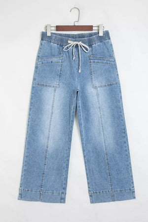 Light Blue wide-leg wide-leg jeans with N/A