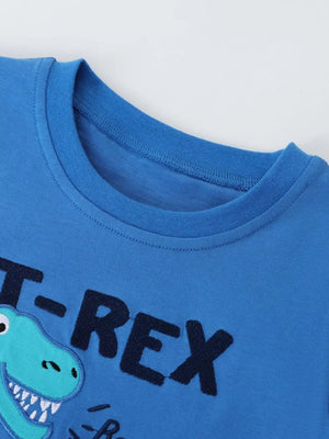 Children's Dinosaur Embroidered T-shirt And Shorts Set option 3