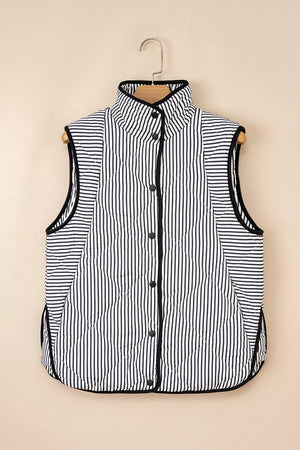 Striped Quilted Vest Coat option 7