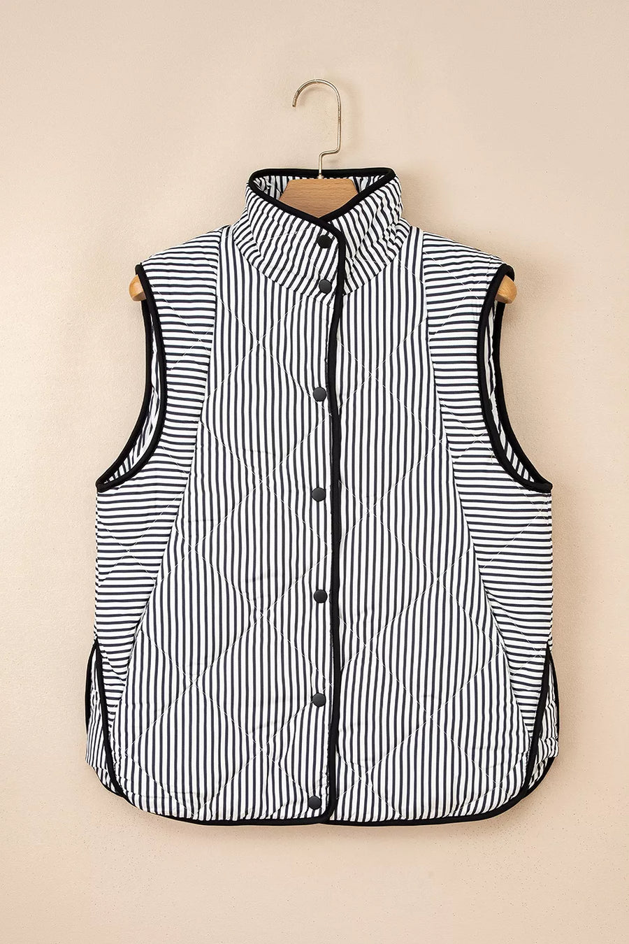Striped Quilted Vest Coat option 7
