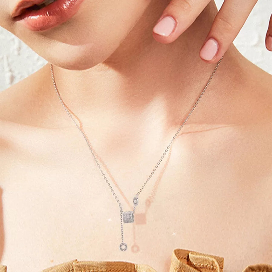925 sterling silver Care instructions: Avoid wearing during exercise, as sweat w necklace in clear with n/a silhouette