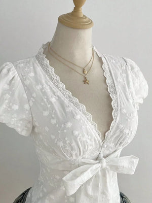Lace Detail Bow Front Blouse option 3