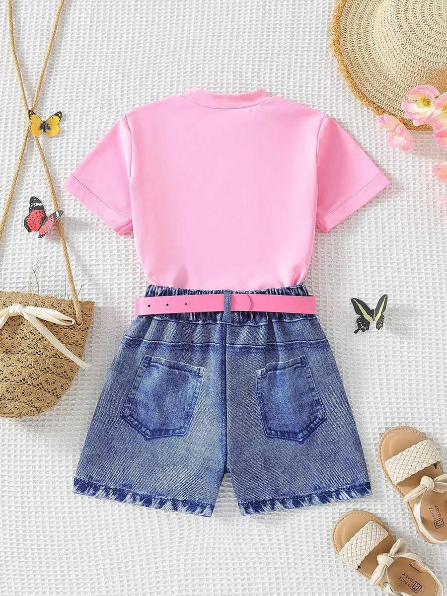 Children's Butterfly Graphic Tee And Shorts Set option 6