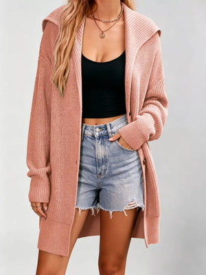 modern cardigan in Dark Blue with hooded