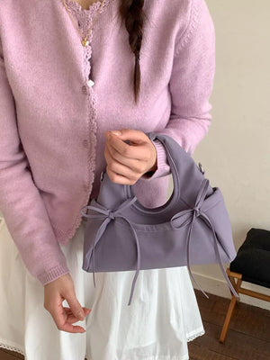 PU Leather Imported Size &amp crossbody bag in Pink Purple with straight silhouette