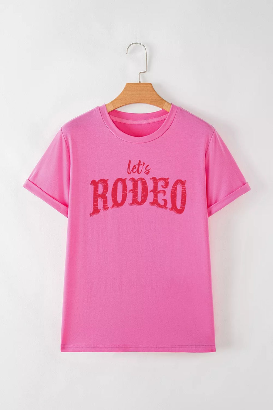 western t-shirt in Fuchsia Pink with crew neck