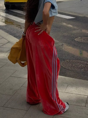Velvet Wide-leg Pants in Green, view 14