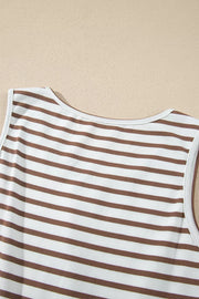 rust maxi dress with slightly stretchy and sleeveless