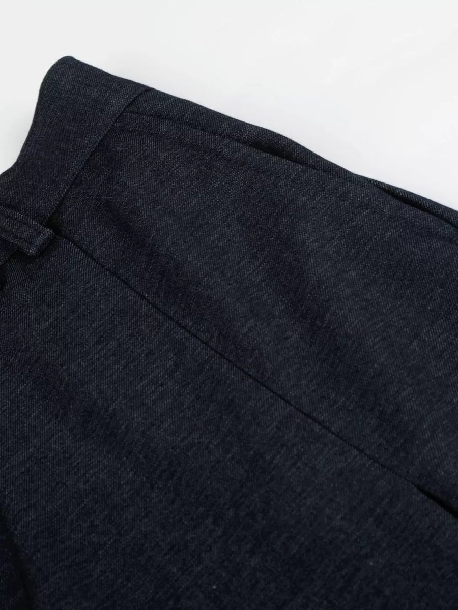 Relaxed fit dark heathered sweatpants with adjustable waistband detail.