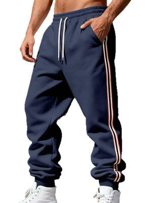 Dark Gray joggers with drawstring and striped