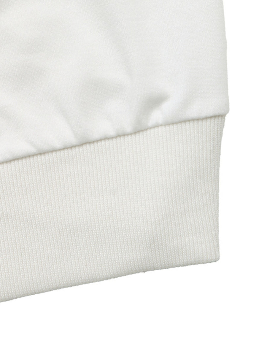 sweatshirt featuring geometric in White with 100% polyester Care instructions: Machine wash cold texture