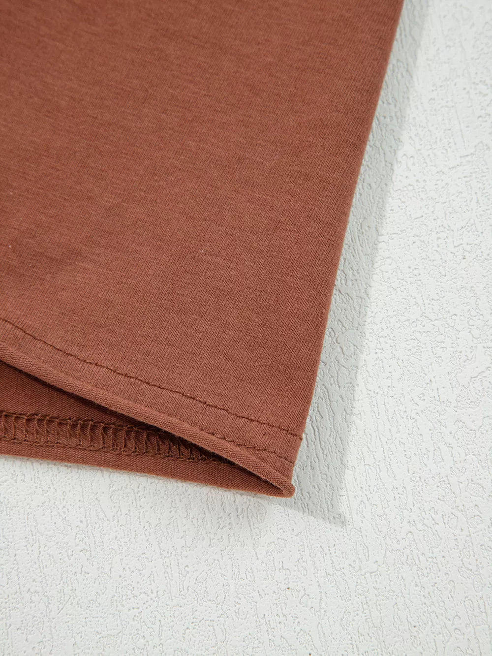 rust t-shirt with raw seam and long sleeve