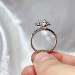 Oval Solitaire 1 Carat Moissanite Sterling Silver Ring in this colorway