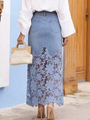 midi skirt featuring floral in Black with 100% polyester Care instructions: Machine wash cold texture