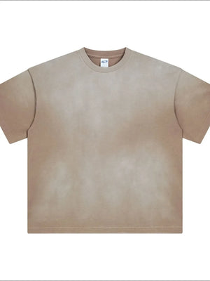 Oversized washed tee in Khaki with a relaxed fit and crew neck.